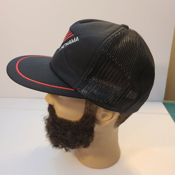 Vintage 90s Yokohama Embroidered Adjustable Mesh Trucker Hat - Picture 2 of 6
